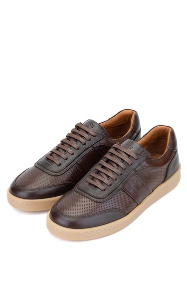  Tamer Tanca Erkek Hakiki Deri Kahverengi Casual Ayakkabı