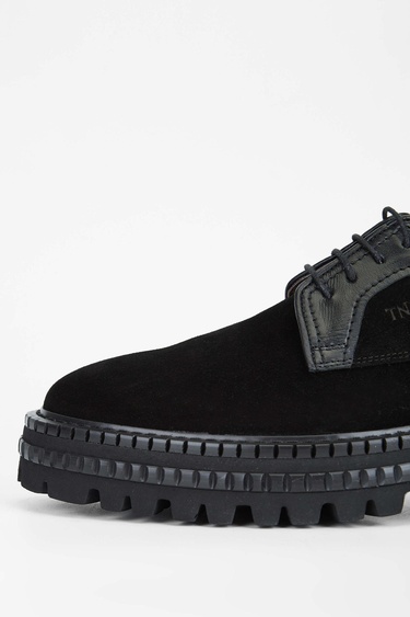  Tamer Tanca Erkek Hakiki Deri Siyah Süet Casual Ayakkabı