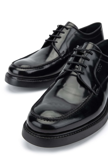  Tamer Tanca Erkek Hakiki Deri Siyah Açma Casual Ayakkabı