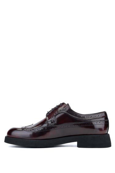  Tamer Tanca Erkek Hakiki Deri Bordo Casual Ayakkabı