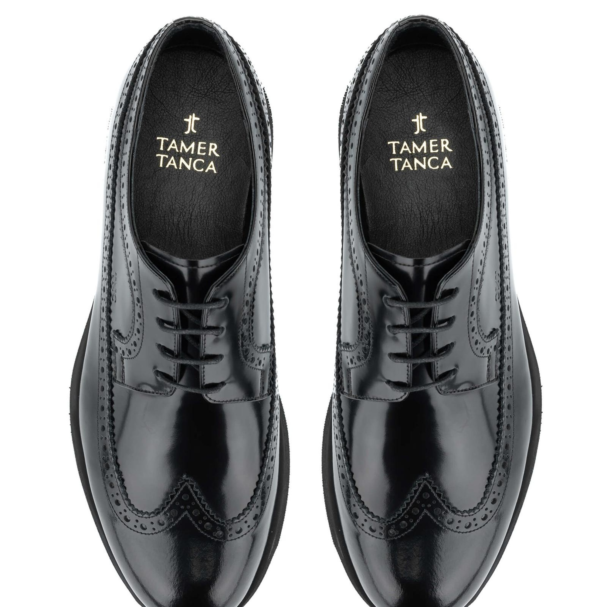 Tamer Tanca Erkek Hakiki Deri Siyah Açma Casual Ayakkabı