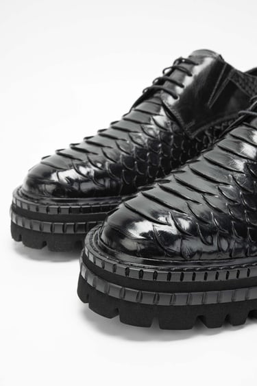  Tamer Tanca Erkek Hakiki Deri Siyah Yılan Casual Ayakkabı