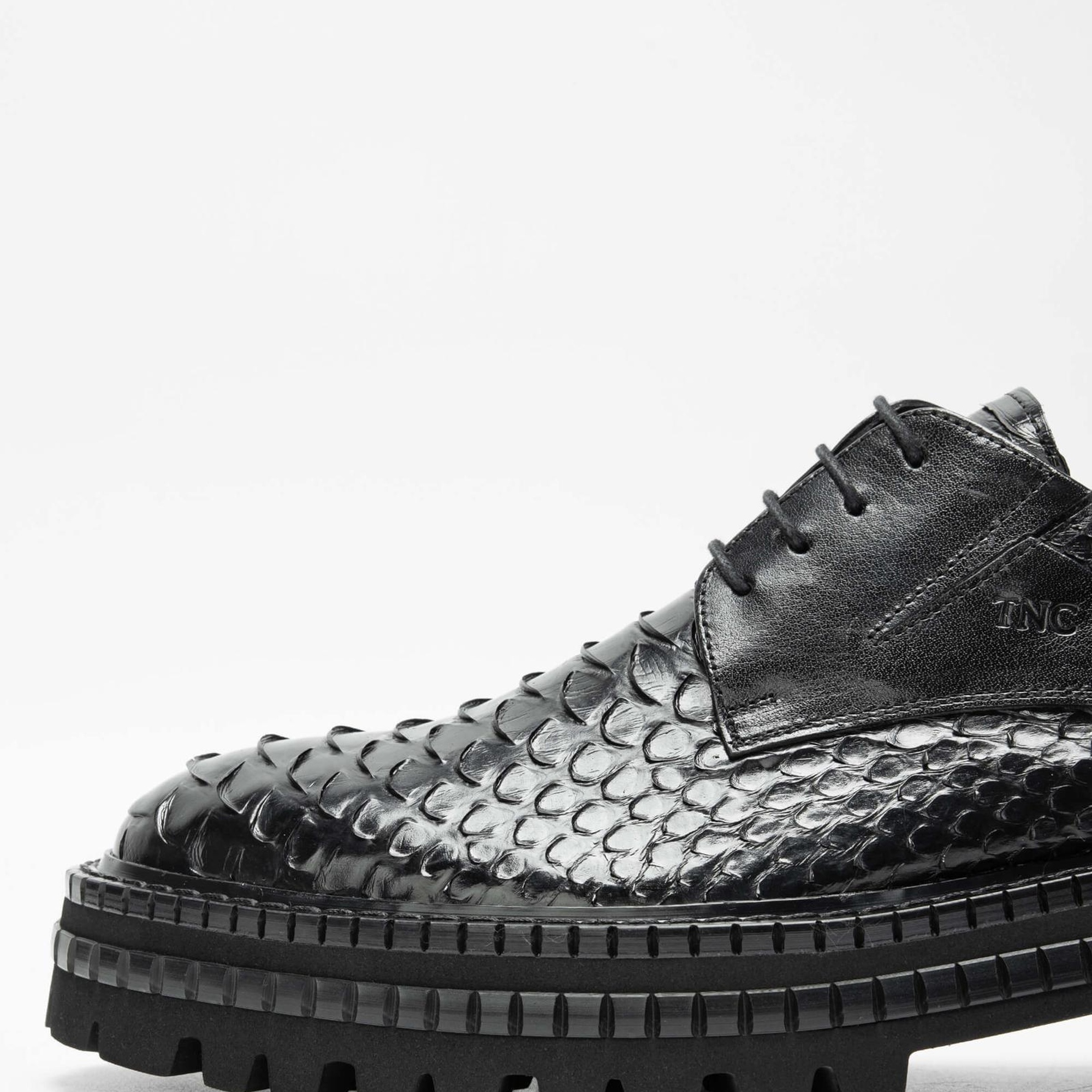 Tamer Tanca Erkek Hakiki Deri Siyah Yılan Casual Ayakkabı