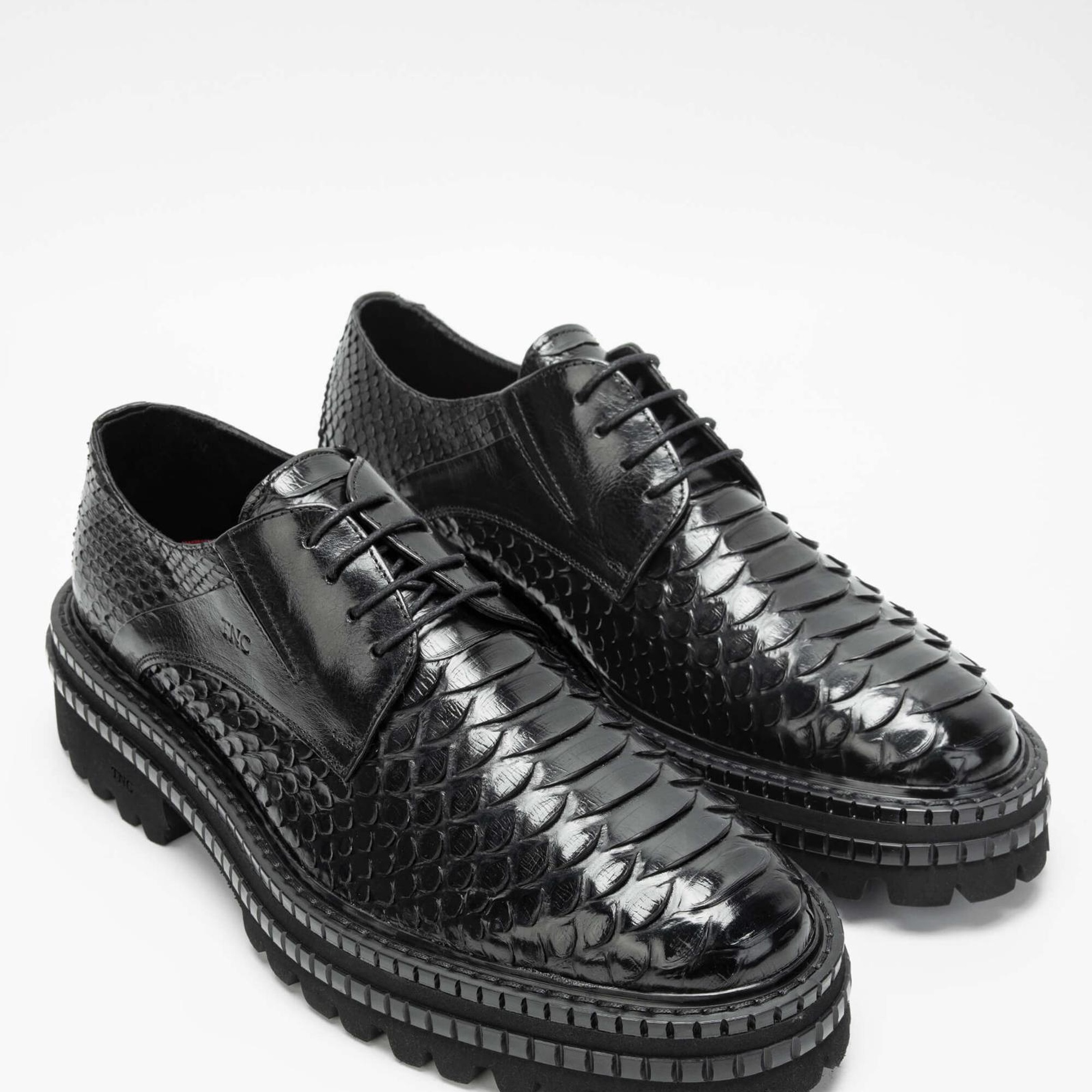 Tamer Tanca Erkek Hakiki Deri Siyah Yılan Casual Ayakkabı