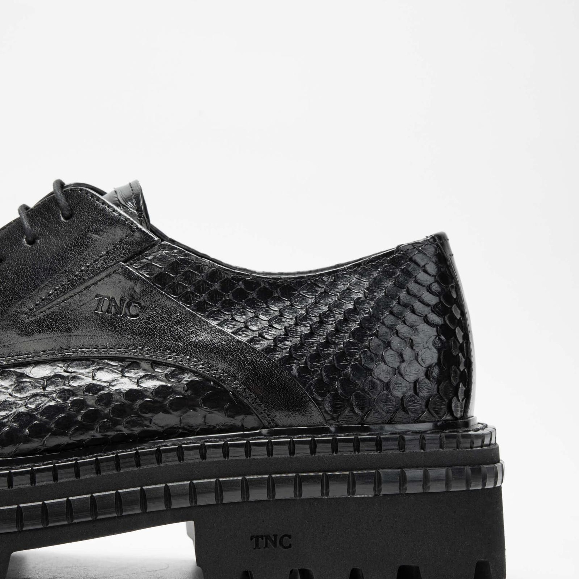 Tamer Tanca Erkek Hakiki Deri Siyah Yılan Casual Ayakkabı