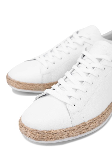  Tamer Tanca Erkek Hakiki Deri Beyaz Casual Ayakkabı