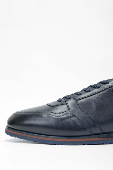  Tamer Tanca Erkek Hakiki Deri Lacivert Casual Ayakkabı