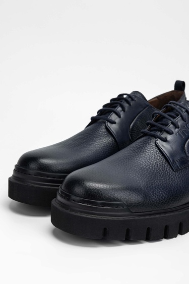  Tamer Tanca Erkek Hakiki Deri Lacivert Casual Ayakkabı