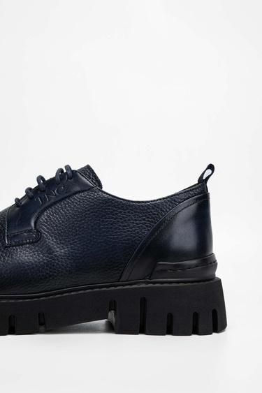  Tamer Tanca Erkek Hakiki Deri Lacivert Casual Ayakkabı