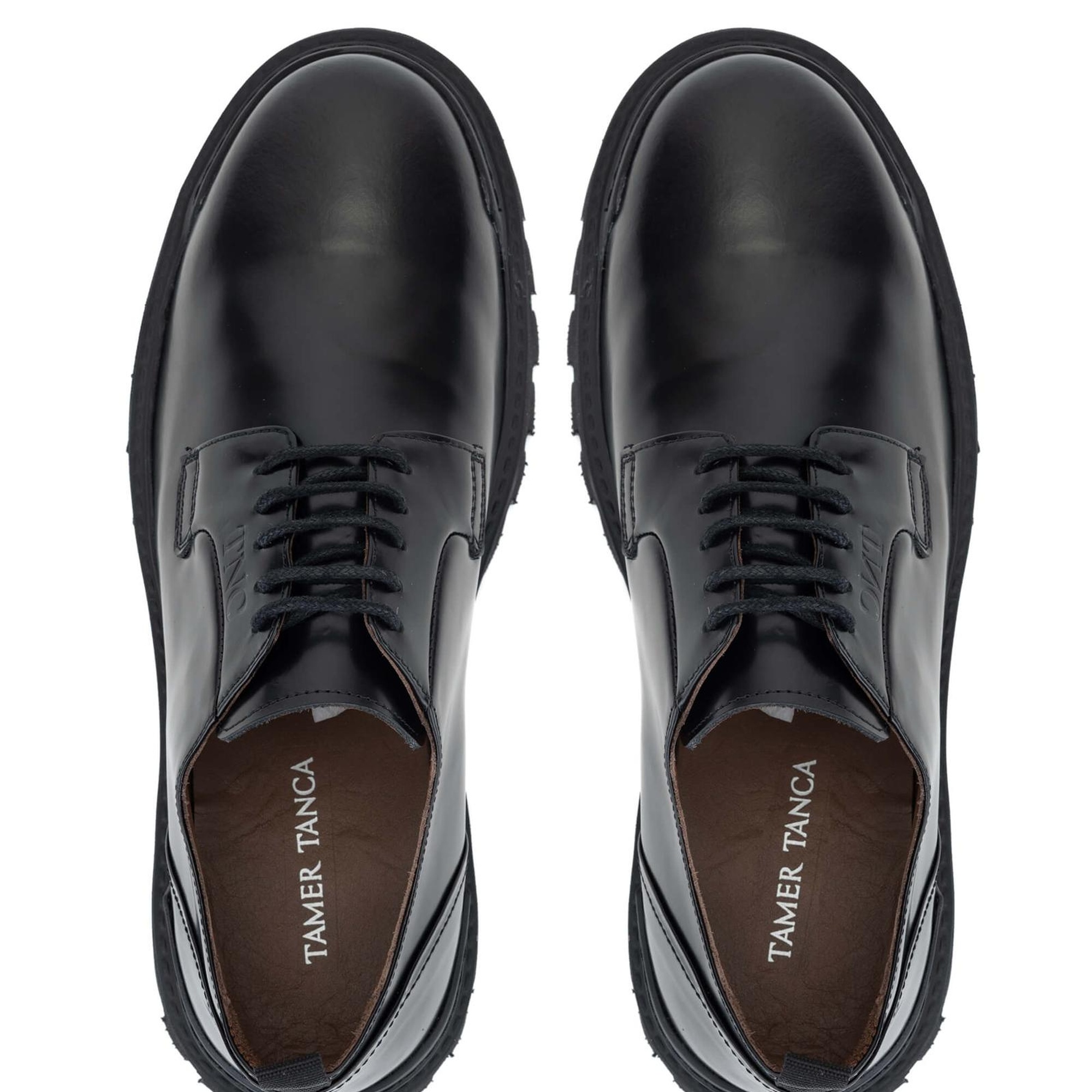 Tamer Tanca Erkek Hakiki Deri Siyah Açma Casual Ayakkabı