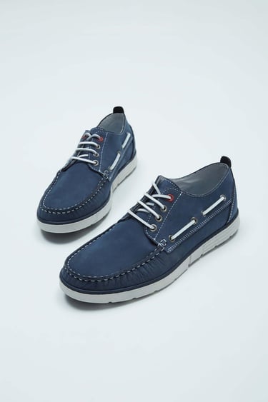  Tamer Tanca Erkek Hakiki Deri Mavi Casual Ayakkabı