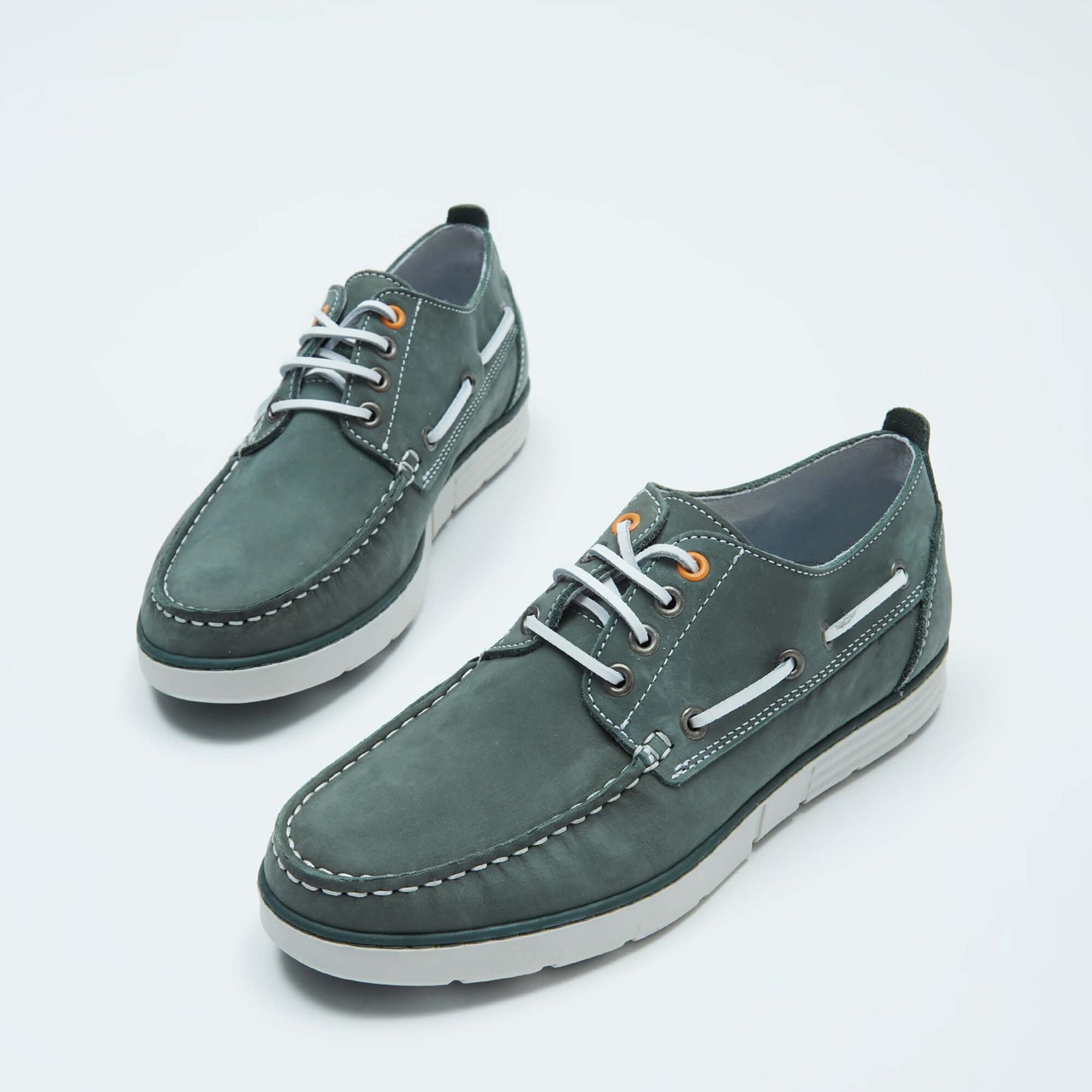 Tamer Tanca Erkek Hakiki Deri Yeşil Casual Ayakkabı