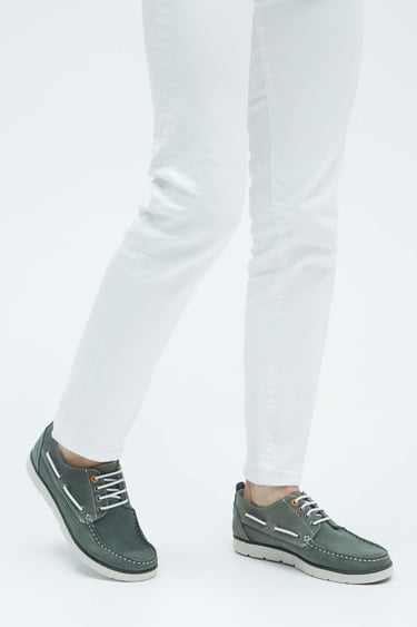  Tamer Tanca Erkek Hakiki Deri Yeşil Casual Ayakkabı