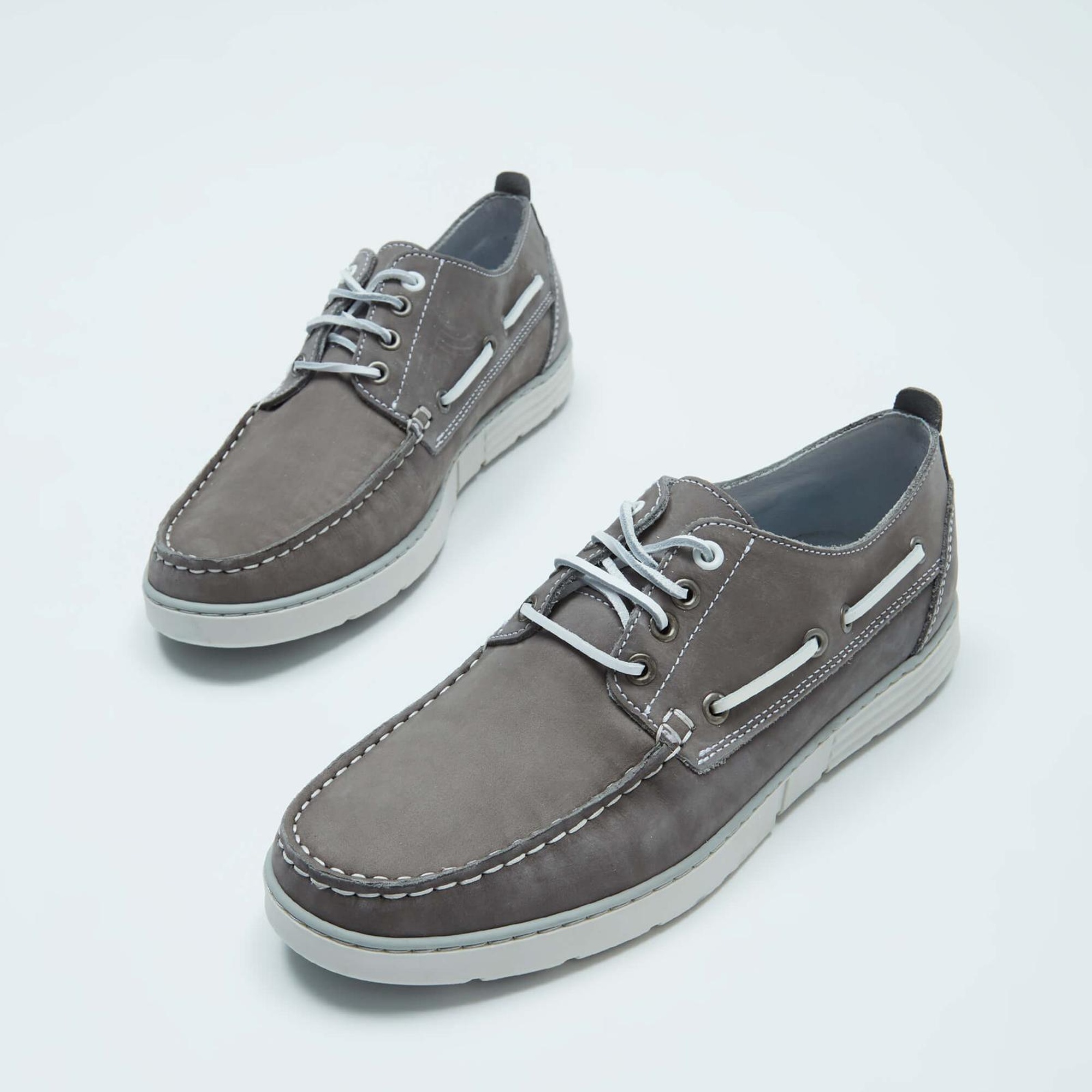 Tamer Tanca Erkek Hakiki Deri Gri Casual Ayakkabı