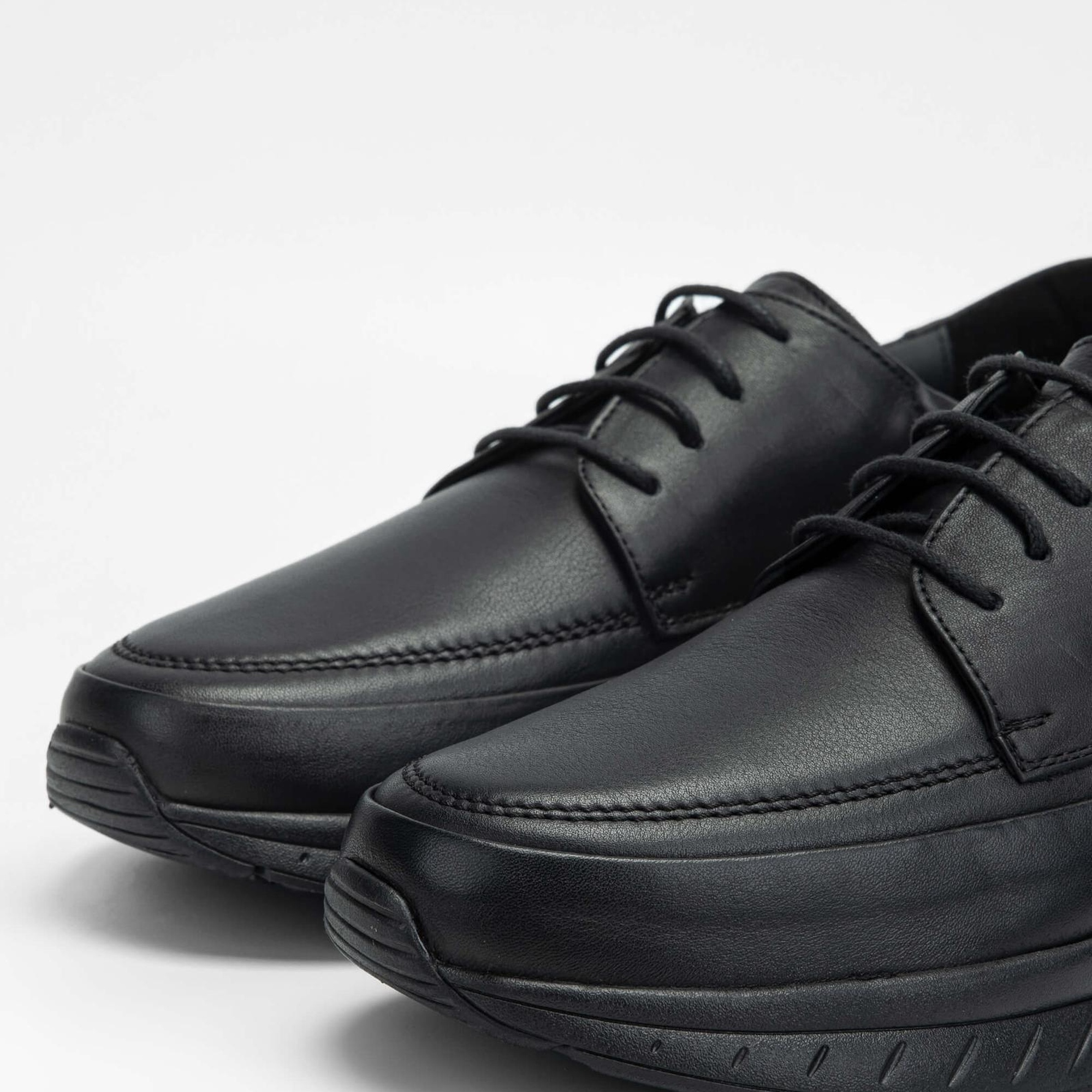 Tamer Tanca Erkek Hakiki Deri Siyah Casual Ayakkabı