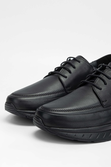  Tamer Tanca Erkek Hakiki Deri Siyah Casual Ayakkabı