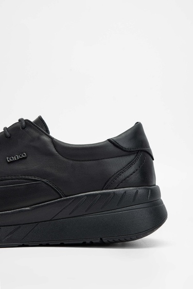  Tamer Tanca Erkek Hakiki Deri Siyah Casual Ayakkabı