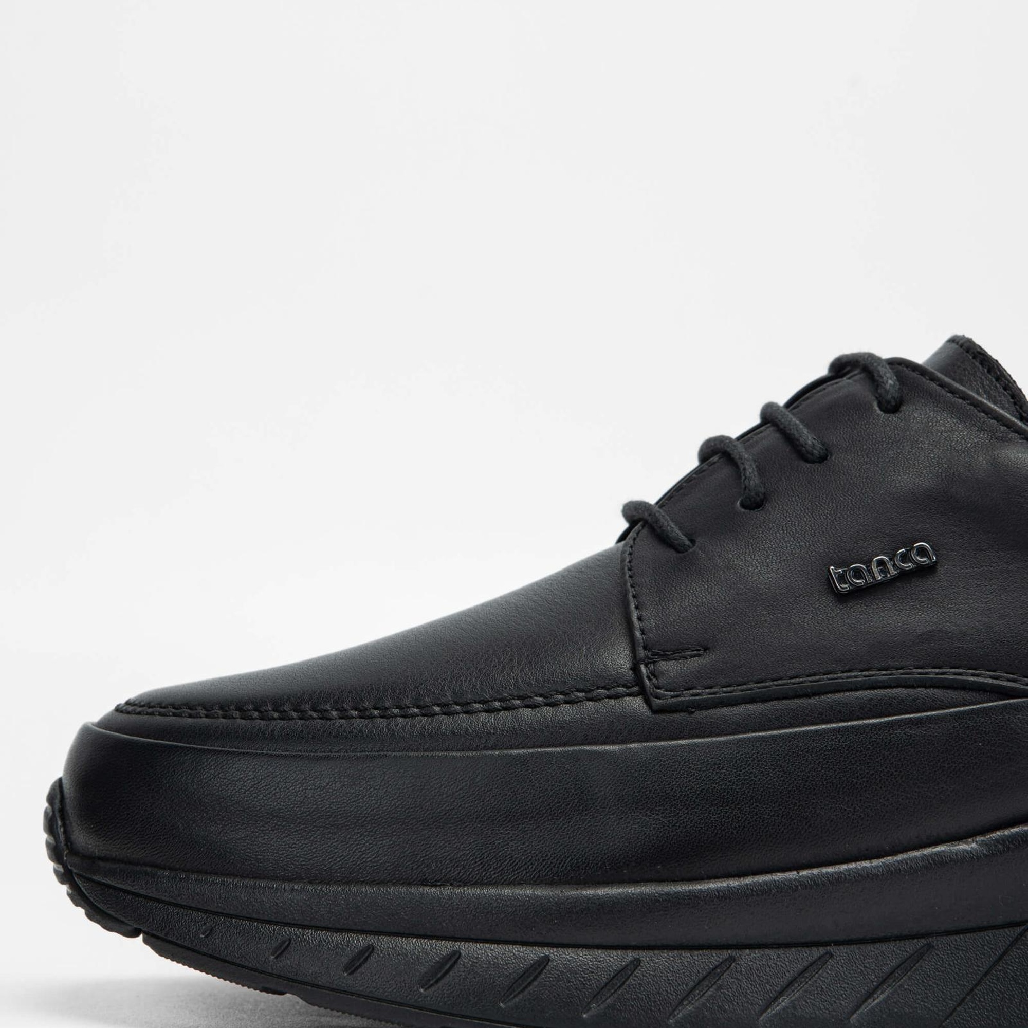 Tamer Tanca Erkek Hakiki Deri Siyah Casual Ayakkabı