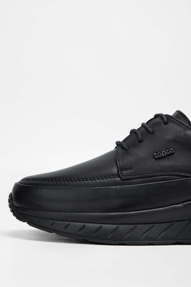  Tamer Tanca Erkek Hakiki Deri Siyah Casual Ayakkabı