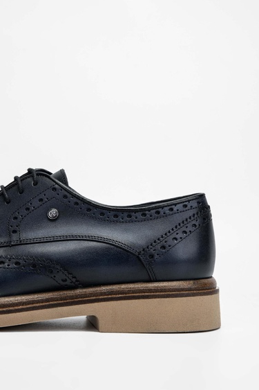  Tamer Tanca Erkek Hakiki Deri Lacivert Casual Ayakkabı