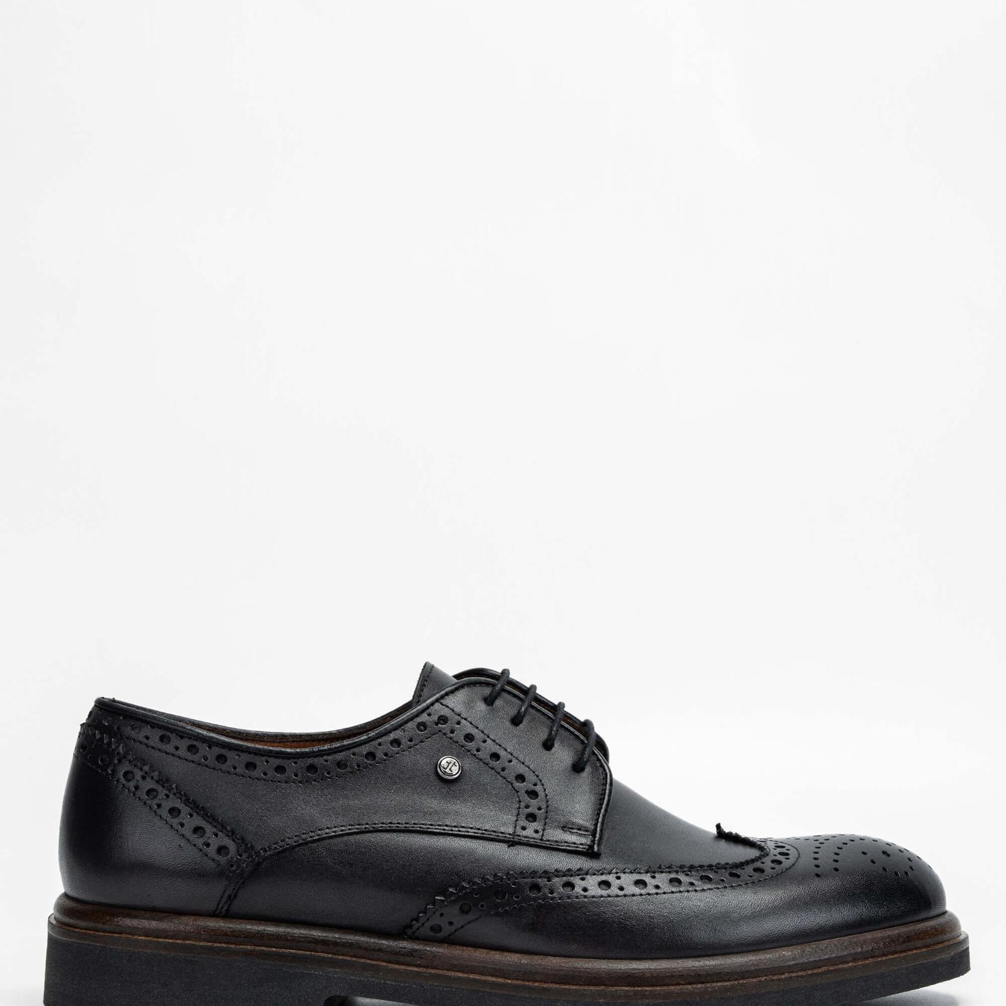 Tamer Tanca Erkek Hakiki Deri Siyah Casual Ayakkabı