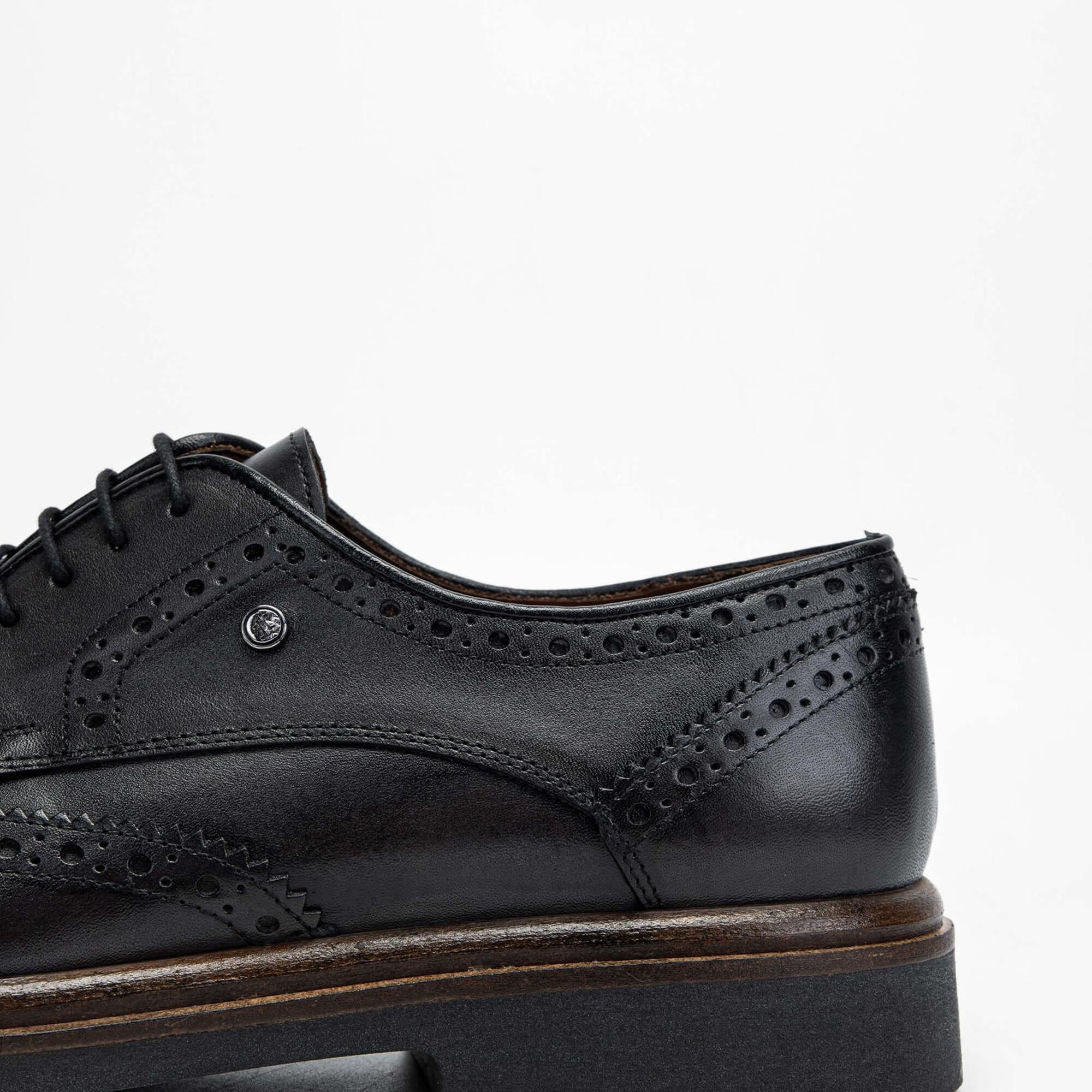 Tamer Tanca Erkek Hakiki Deri Siyah Casual Ayakkabı