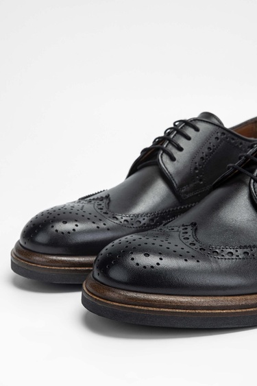  Tamer Tanca Erkek Hakiki Deri Siyah Casual Ayakkabı