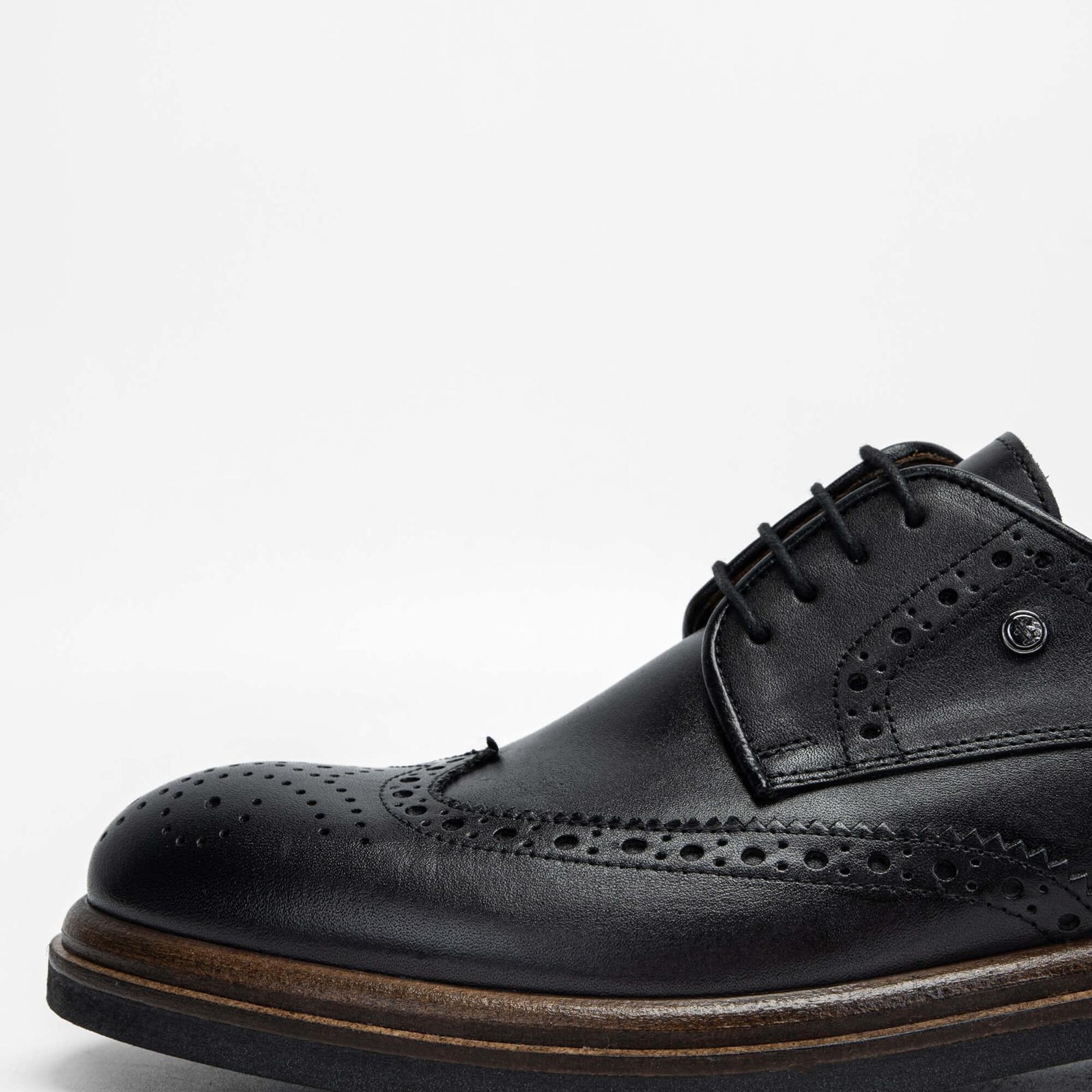 Tamer Tanca Erkek Hakiki Deri Siyah Casual Ayakkabı