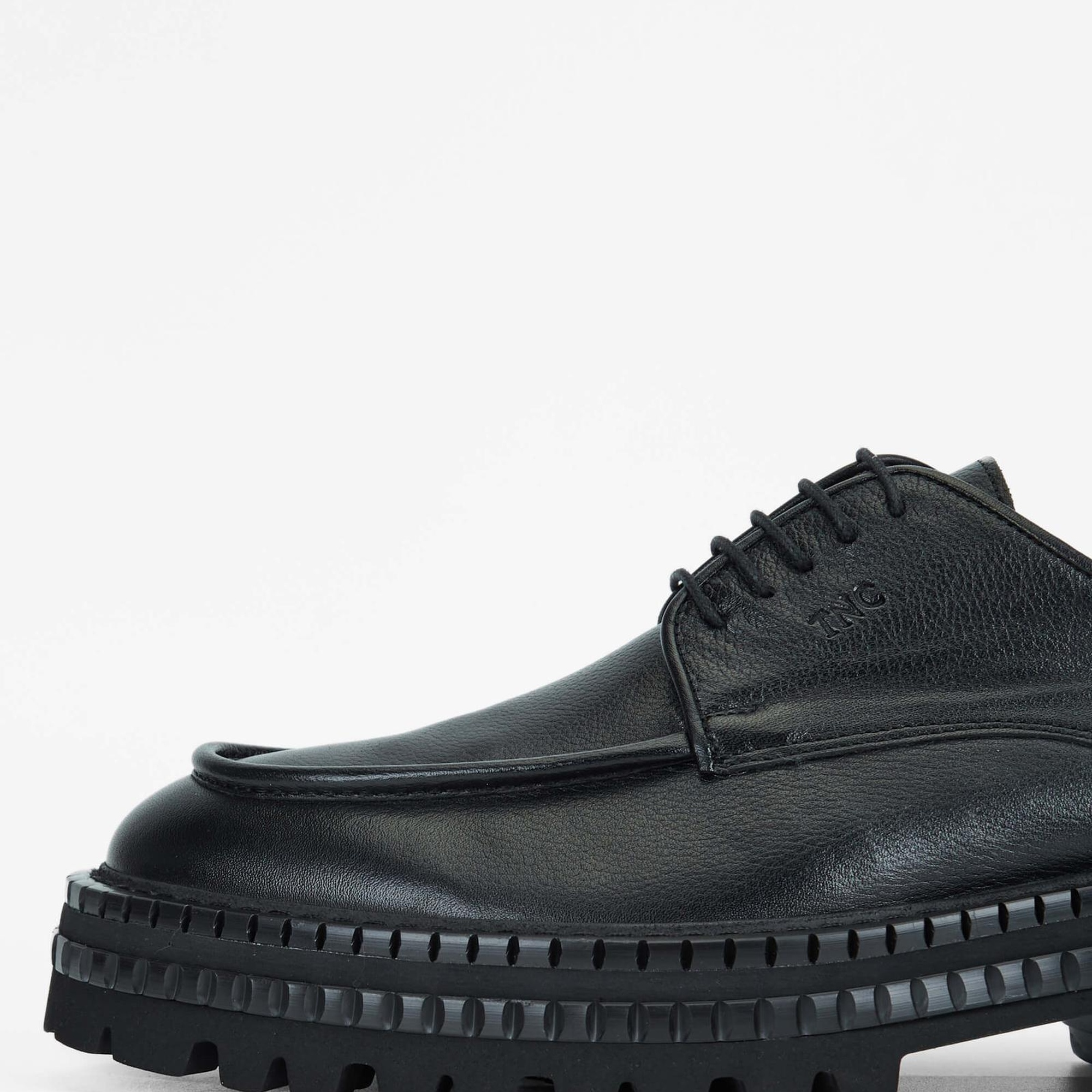 Tamer Tanca Erkek Hakiki Deri Siyah Casual Ayakkabı