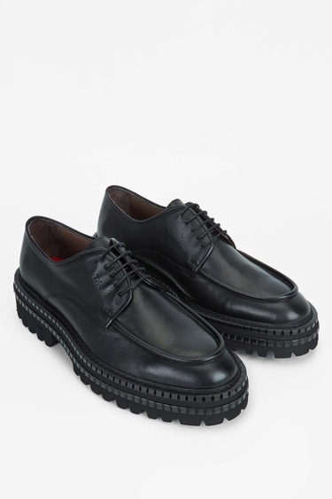  Tamer Tanca Erkek Hakiki Deri Siyah Casual Ayakkabı