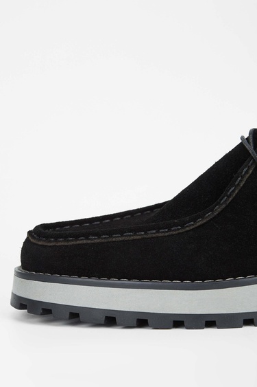  Tamer Tanca Erkek Hakiki Deri Siyah Süet Casual Ayakkabı