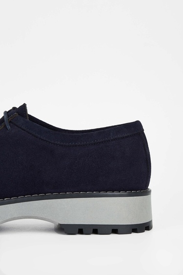  Tamer Tanca Erkek Hakiki Deri Lacivert Süet Casual Ayakkabı