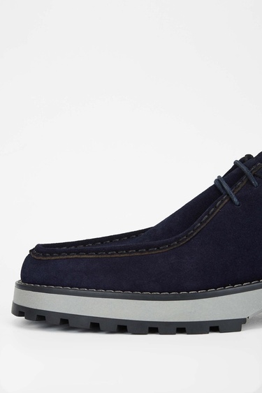 Tamer Tanca Erkek Hakiki Deri Lacivert Süet Casual Ayakkabı