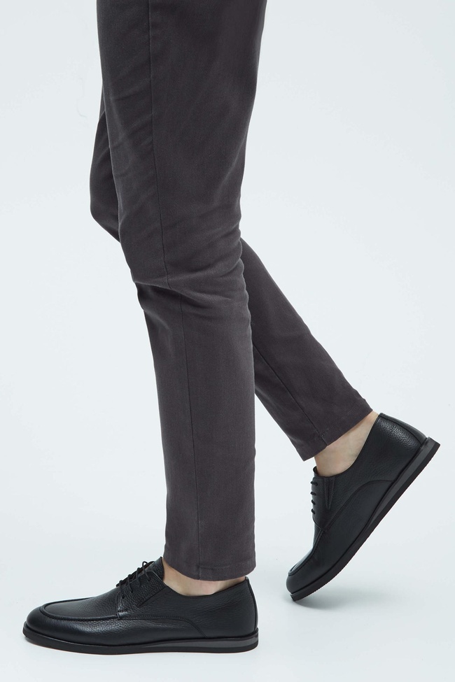  Tamer Tanca Erkek Hakiki Deri Siyah Casual Ayakkabı