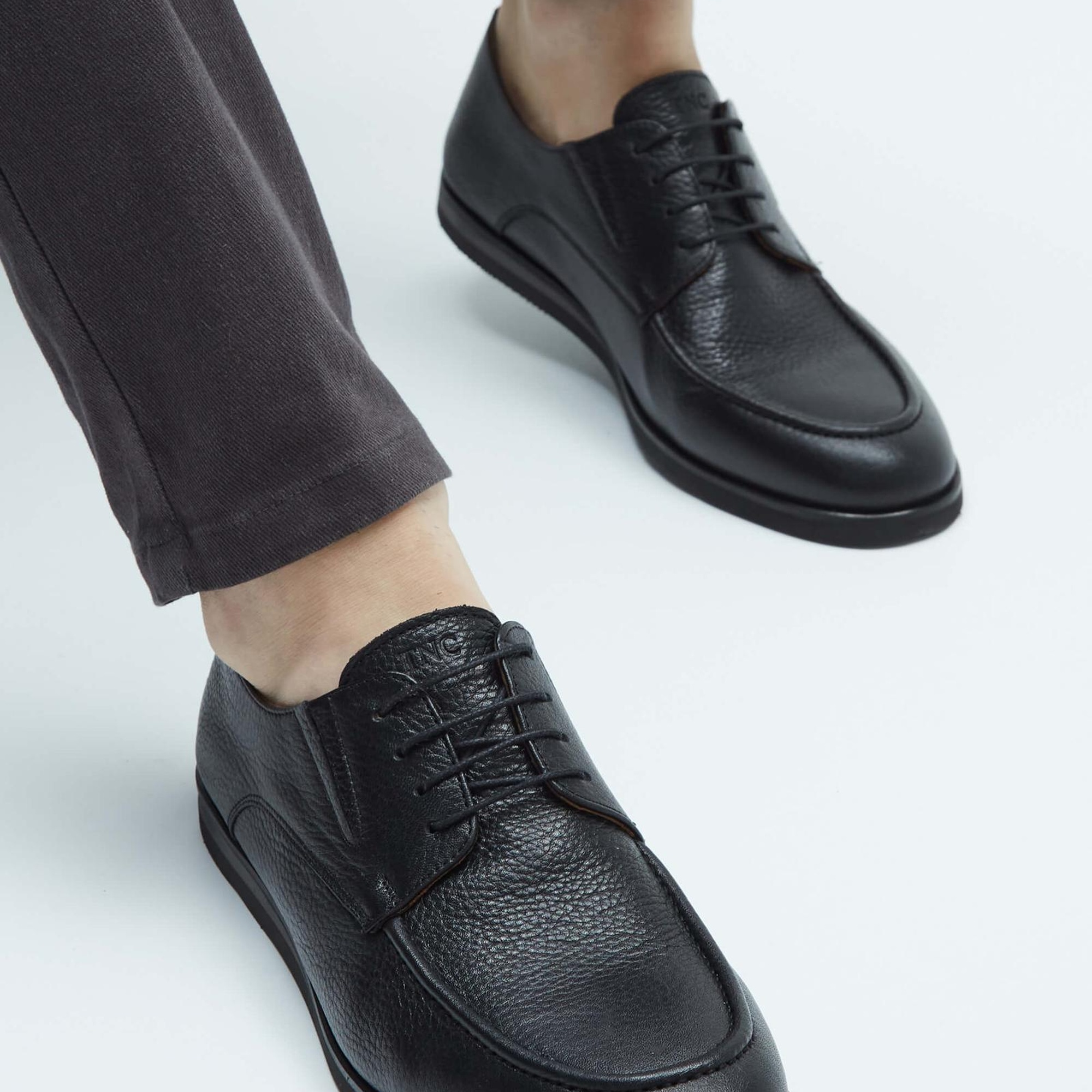 Tamer Tanca Erkek Hakiki Deri Siyah Casual Ayakkabı