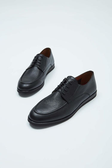  Tamer Tanca Erkek Hakiki Deri Siyah Casual Ayakkabı