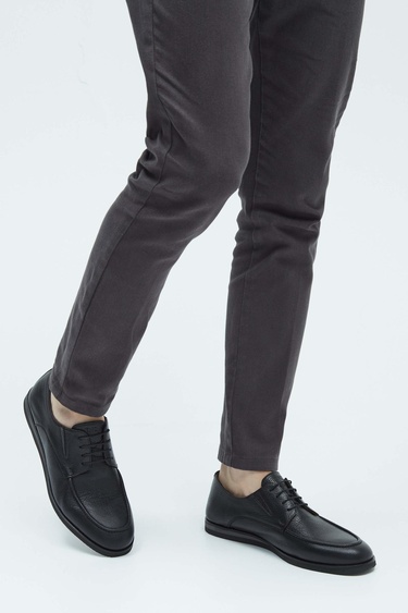  Tamer Tanca Erkek Hakiki Deri Siyah Casual Ayakkabı