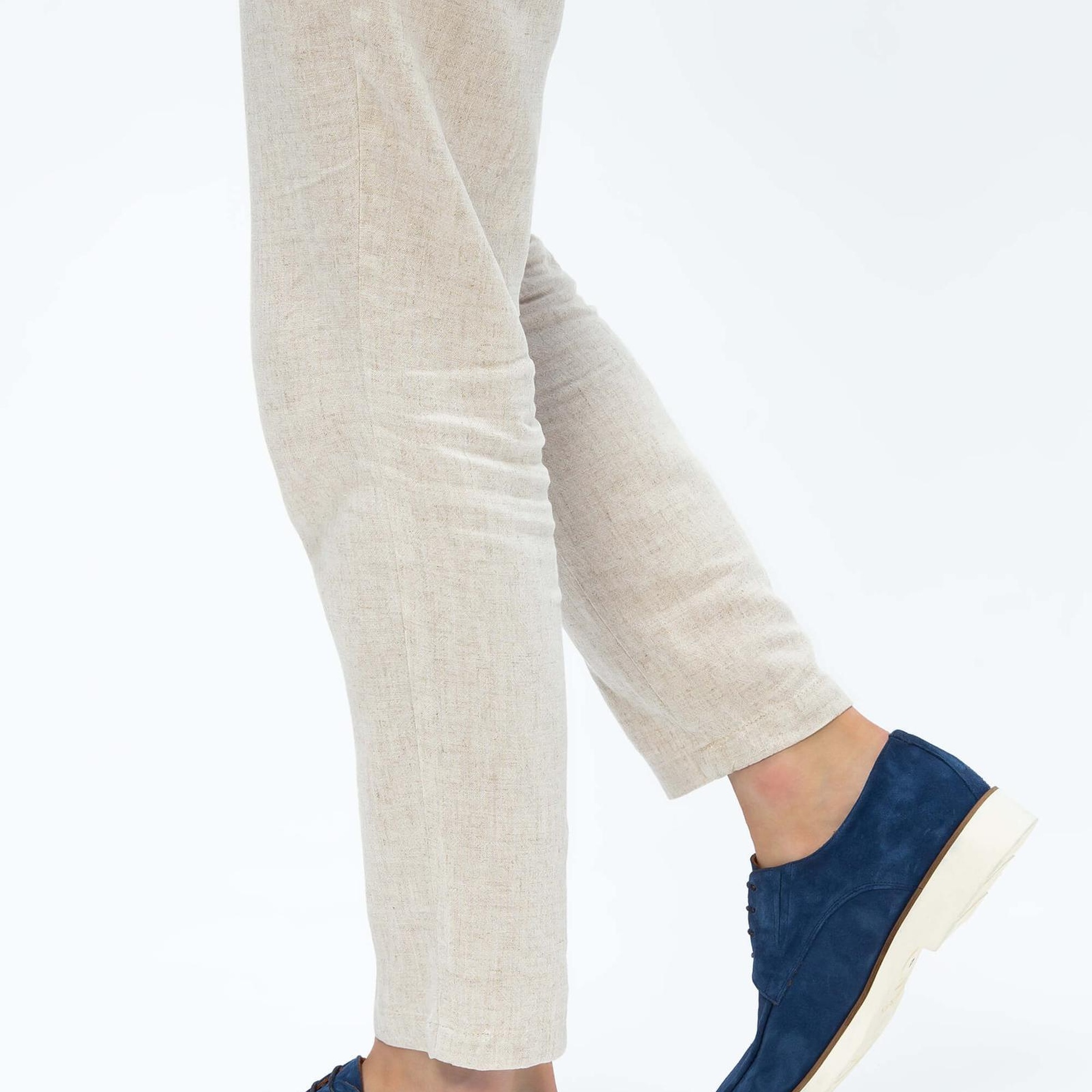 Tamer Tanca Erkek Hakiki Deri Mavi Süet Casual Ayakkabı