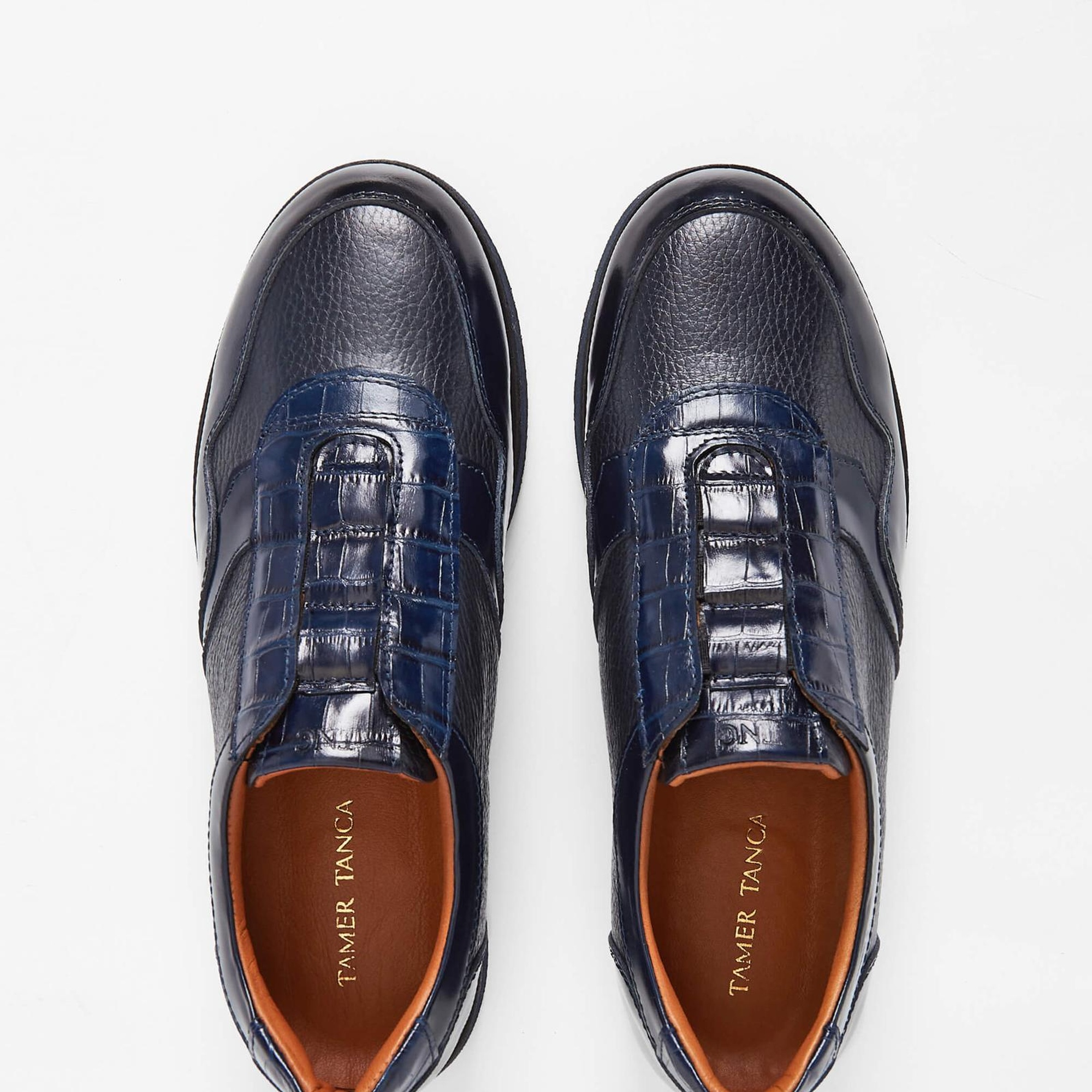 Tamer Tanca Erkek Hakiki Deri Lacivert Casual Ayakkabı