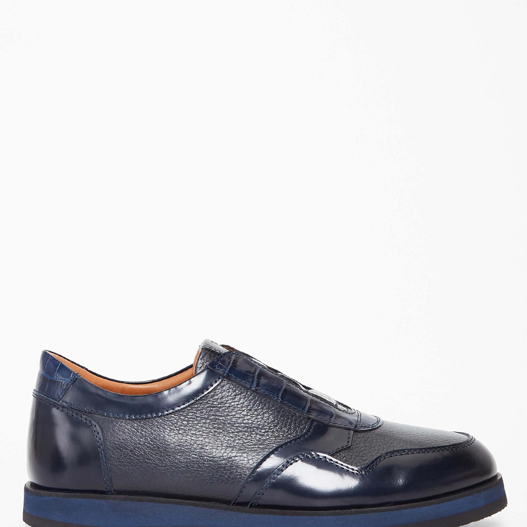 Tamer Tanca Erkek Hakiki Deri Lacivert Casual Ayakkabı