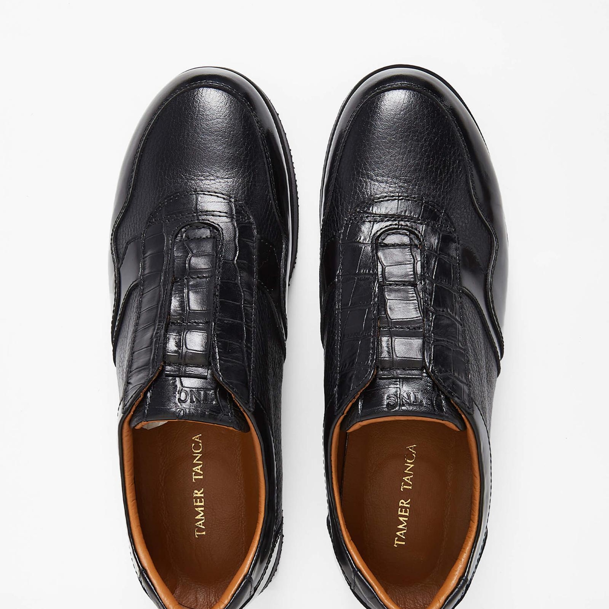 Tamer Tanca Erkek Hakiki Deri Siyah Casual Ayakkabı
