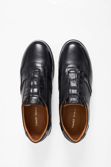  Tamer Tanca Erkek Hakiki Deri Siyah Casual Ayakkabı