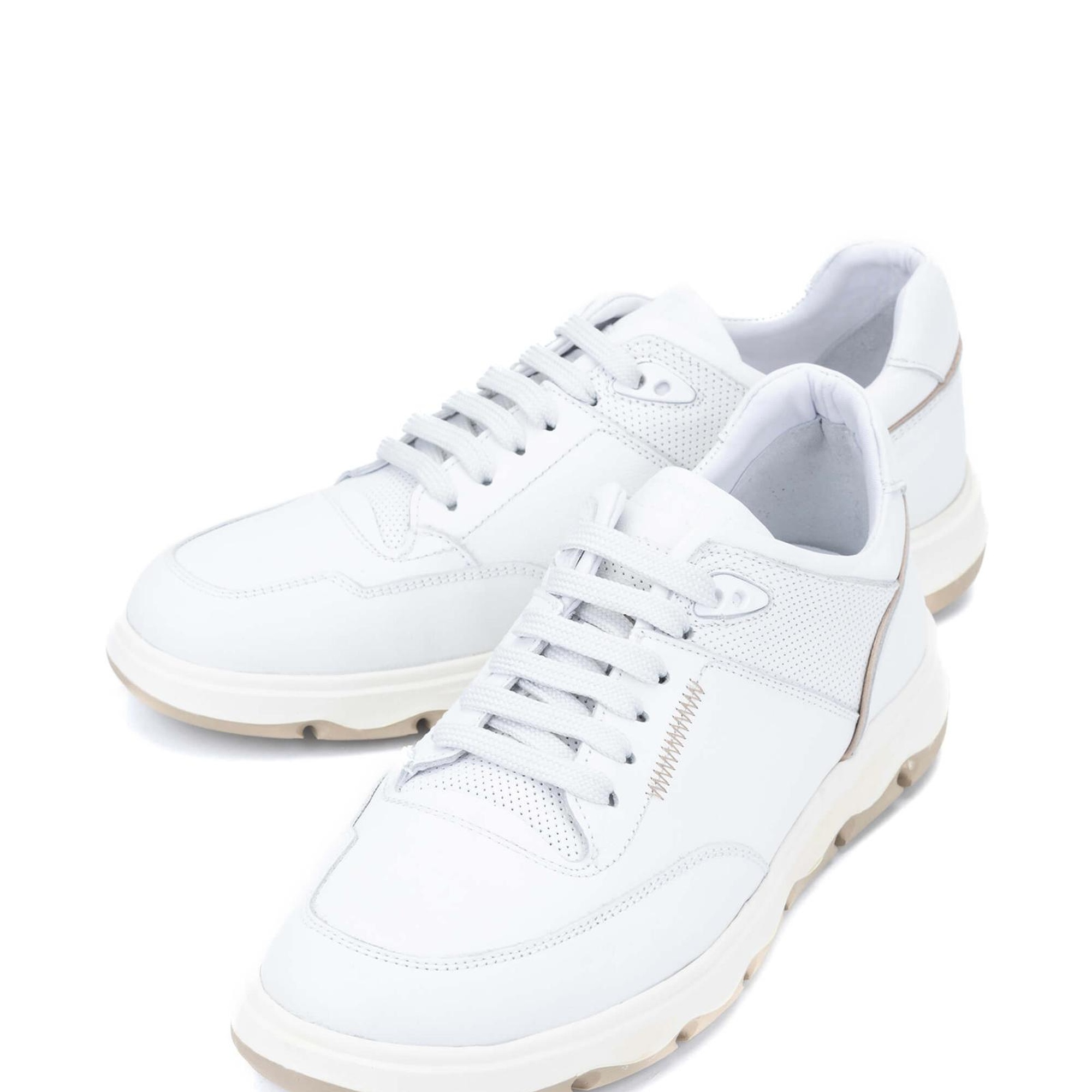 Tamer Tanca Erkek Hakiki Deri Beyaz Casual Ayakkabı