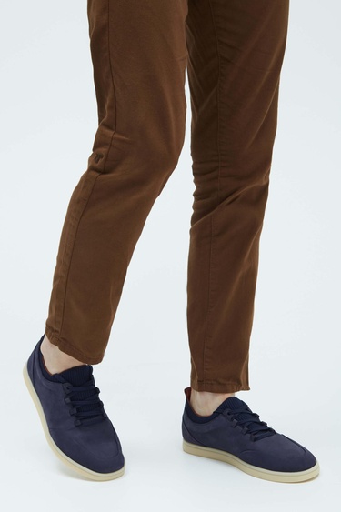  Tamer Tanca Erkek Hakiki Deri Lacivert Casual Ayakkabı