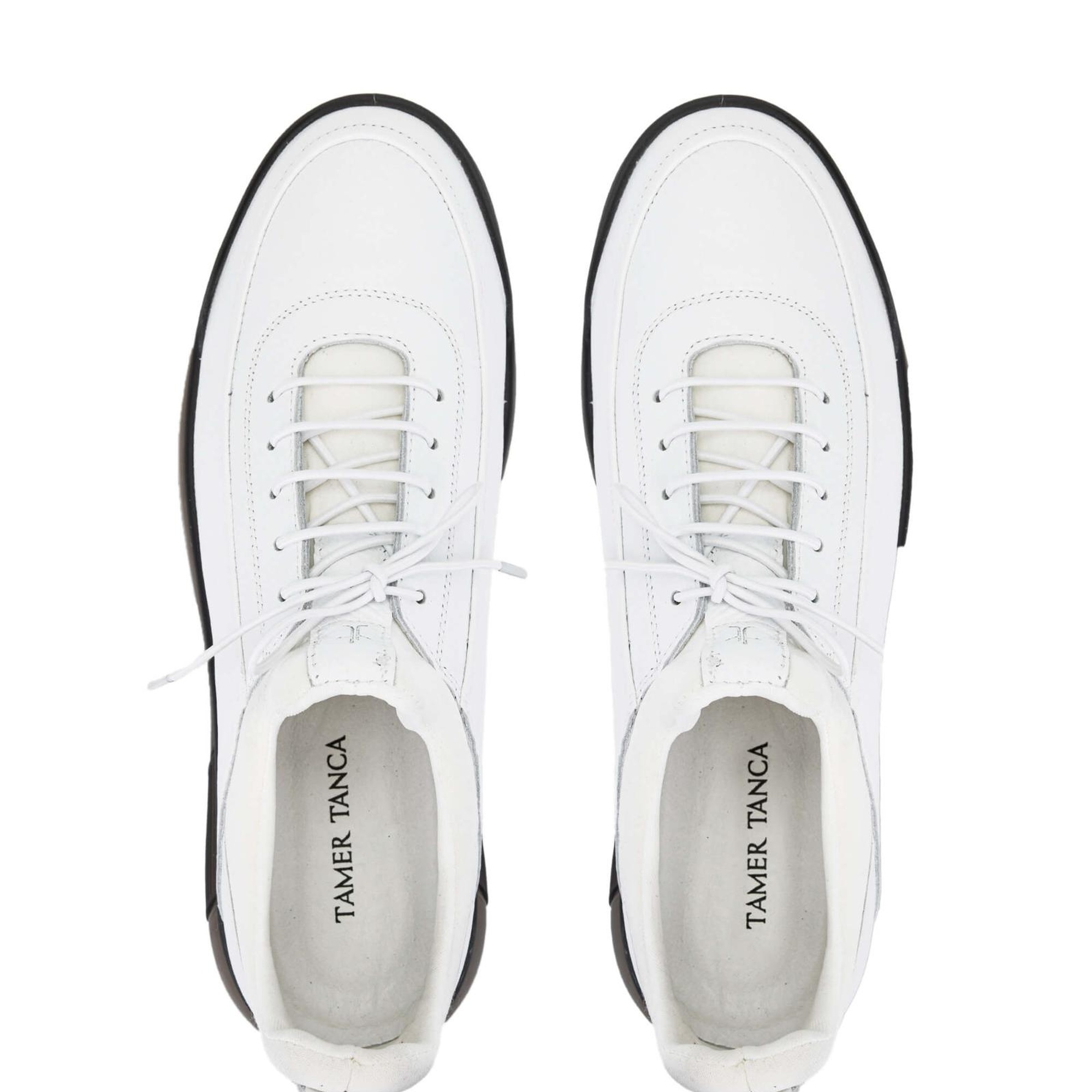 Tamer Tanca Erkek Hakiki Deri Beyaz Casual Ayakkabı