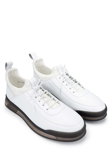  Tamer Tanca Erkek Hakiki Deri Beyaz Casual Ayakkabı