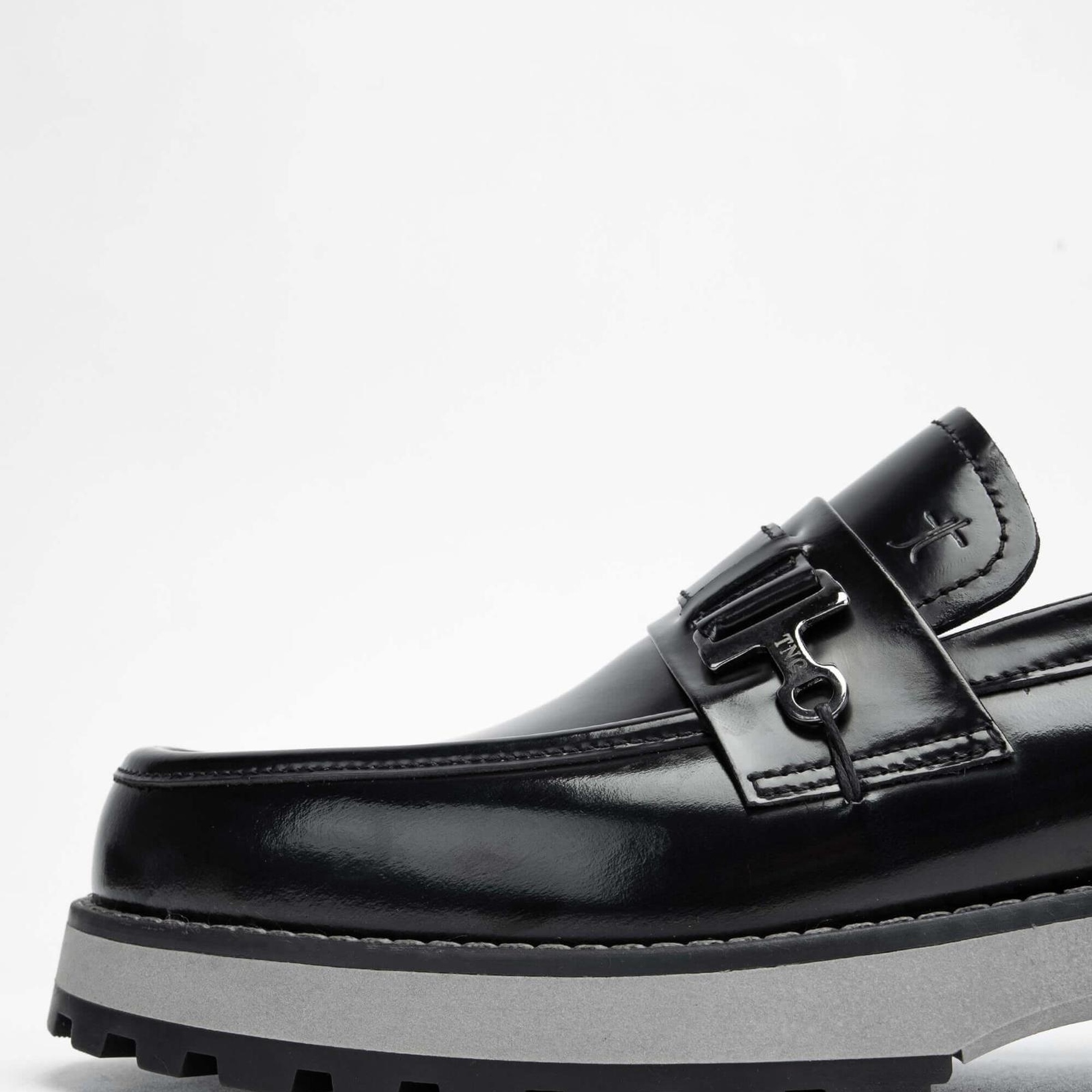 Tamer Tanca Erkek Hakiki Deri Siyah Açma Casual Ayakkabı