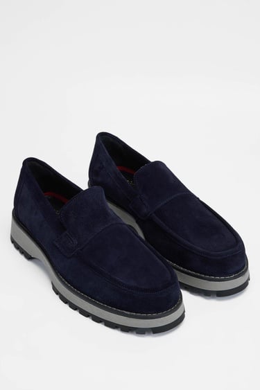  Tamer Tanca Erkek Hakiki Deri Lacivert Süet Casual Ayakkabı