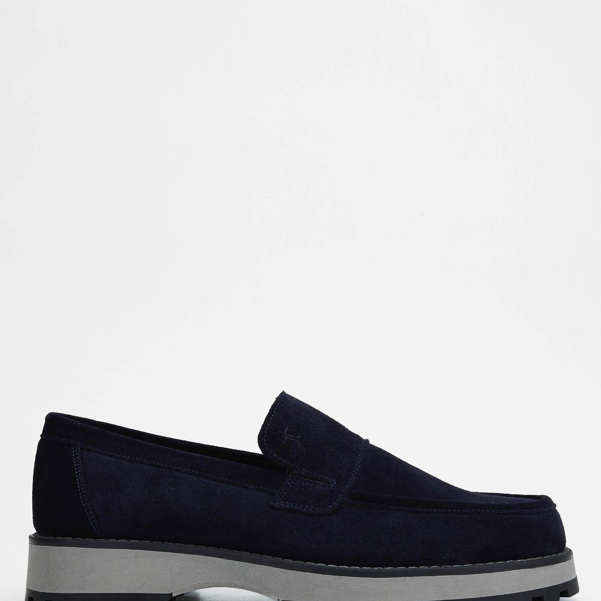 Tamer Tanca Erkek Hakiki Deri Lacivert Süet Casual Ayakkabı