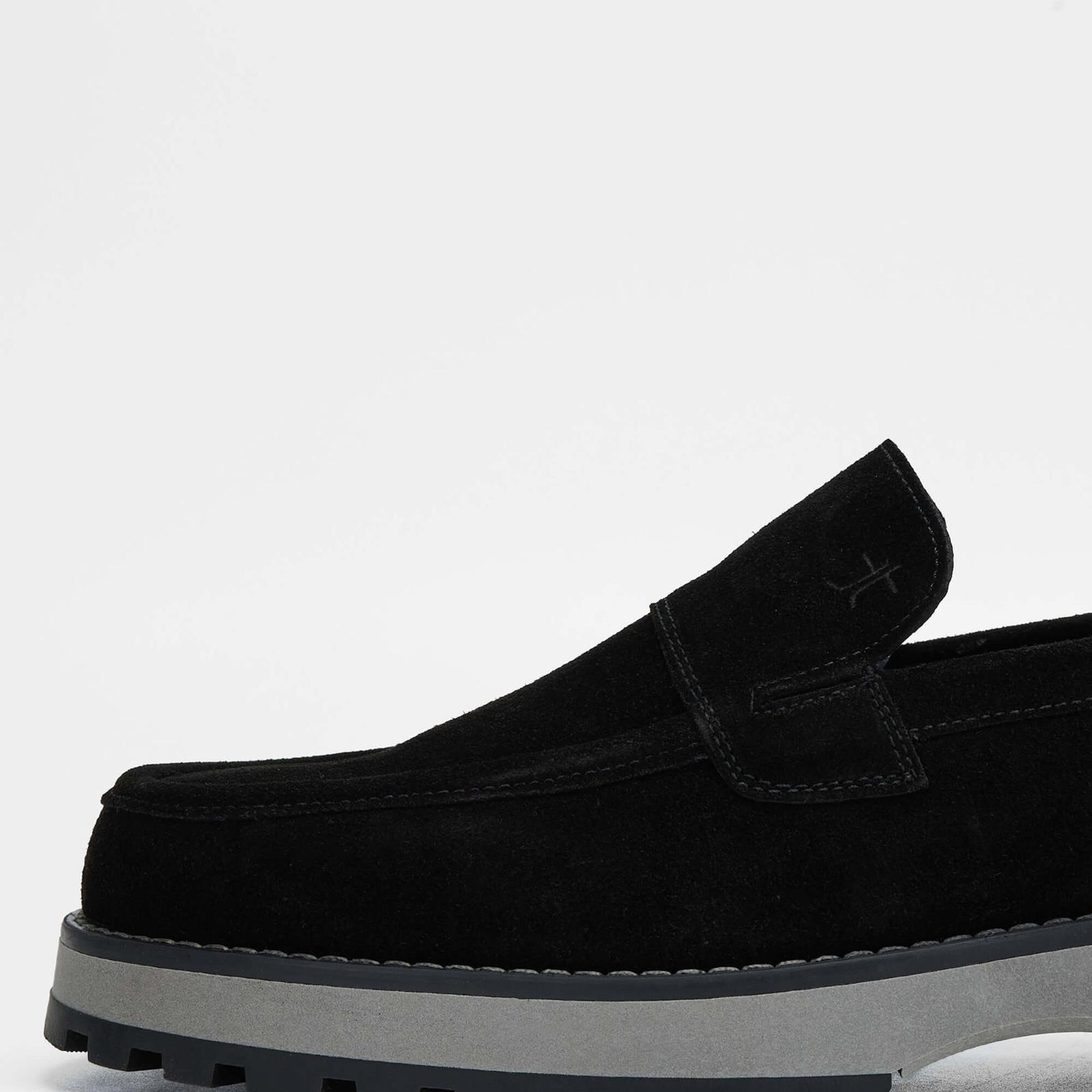 Tamer Tanca Erkek Hakiki Deri Siyah Süet Casual Ayakkabı